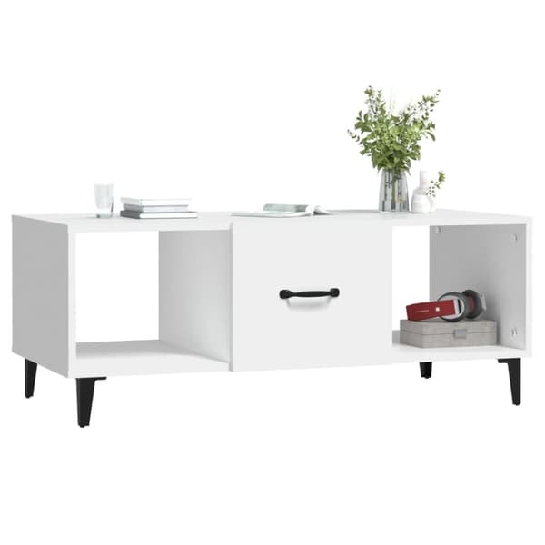 Soffbord vit 102x50x40 cm konstruerat trä - Soffbord - Små Soffbord - Home & Living