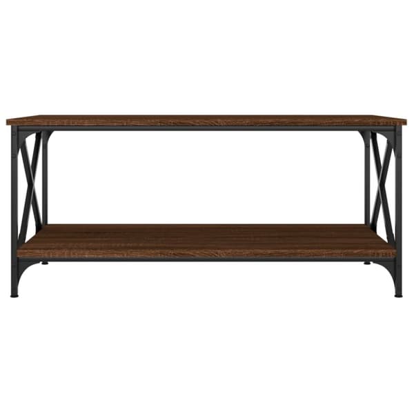 Sofabord 100x50x45 cm konstrueret træ og jern brun egetræsfarve - Sofabord - Sofaborde - Home & Living