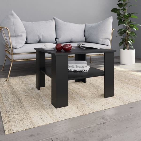 Soffbord svart 60x60x42 cm konstruerat trä - Soffbord - Avlastningsbord - Home & Living
