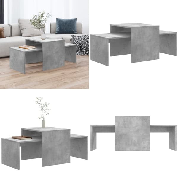 Soffbord set betonggrå 100x48x40 cm konstruerat trä - Soffbord - Avlastningsbord - Home & Living
