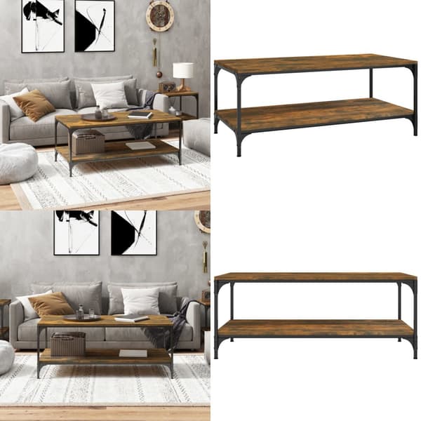 Sofabord 100x50x40 cm konstrueret træ røget egetræsfarve - Sofabord - Sofaborde - Home & Living
