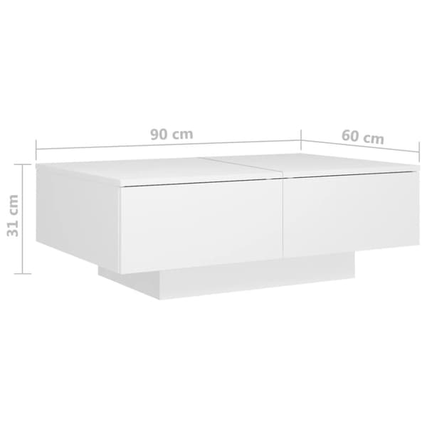 Sofabord 90x60x31 cm konstrueret træ hvid - Sofabord - Sofaborde - Home & Living