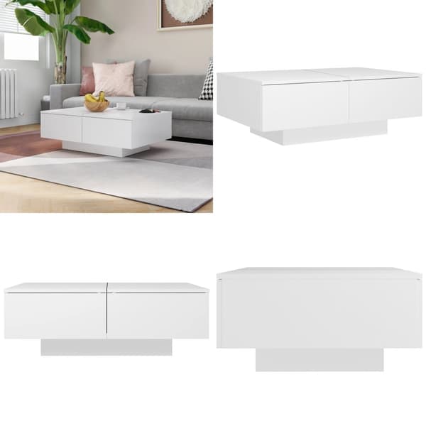 Sofabord 90x60x31 cm konstrueret træ hvid - Sofabord - Sofaborde - Home & Living