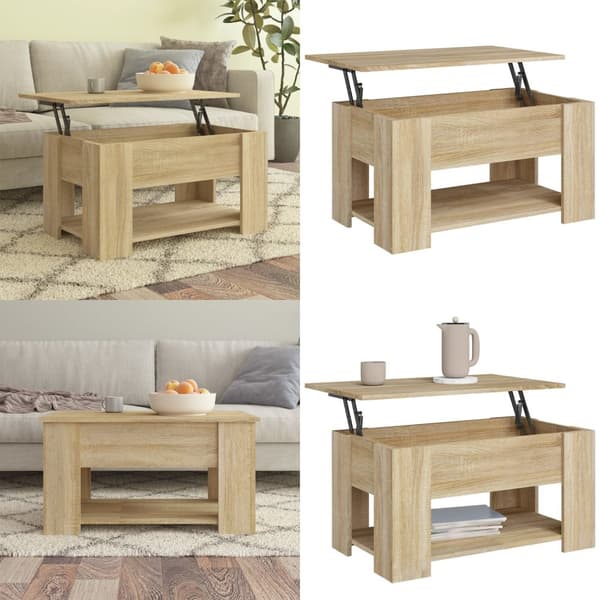 Sofabord 79x49x41 cm konstrueret træ sonoma-eg - Sofabord - Sofaborde - Home & Living