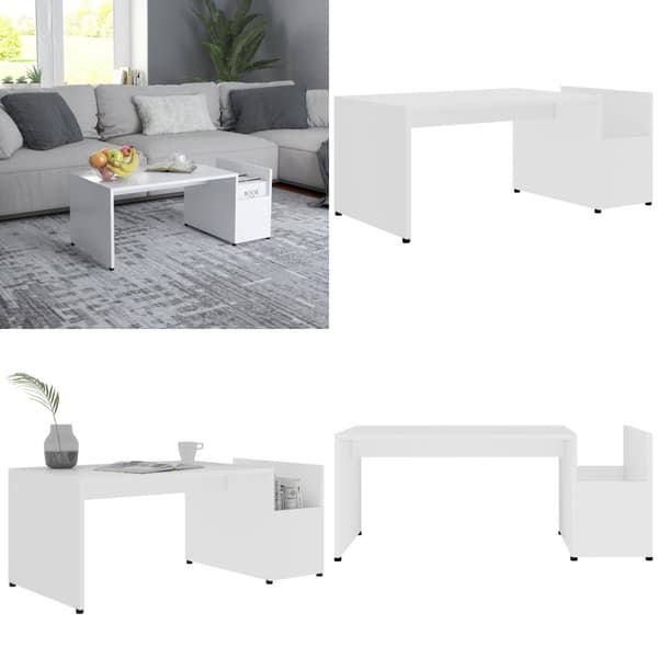 Sofabord 90x45x35 cm konstrueret træ hvid - Sofabord - Sofaborde - Home & Living