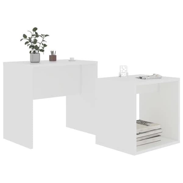 Sofabordssæt 48x30x45 cm konstrueret træ hvid - Sofabord - Sofaborde - Home & Living