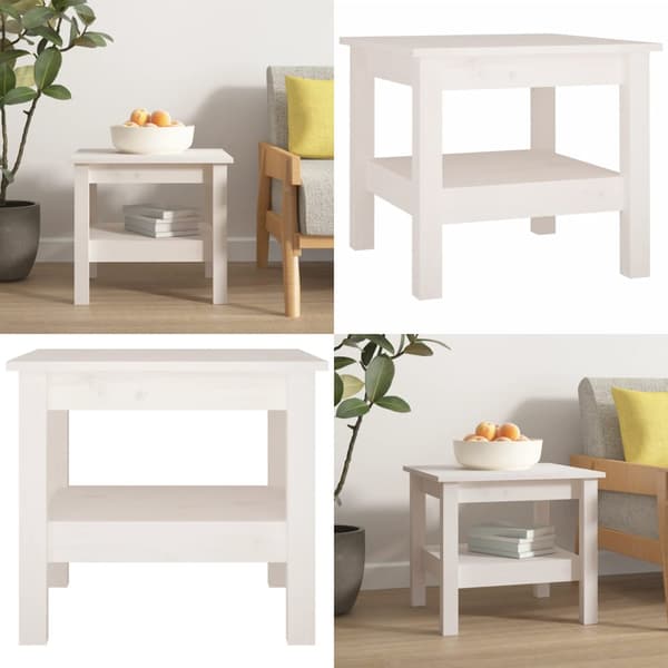 Sofabord 45x45x40 cm massivt fyrretræ hvid - Sofabord - Sofaborde - Home & Living