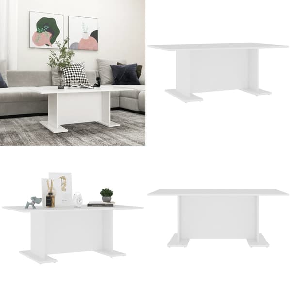 Sofabord 103,5x60x40 cm spånplade hvid - Sofabord - Sofaborde - Home & Living
