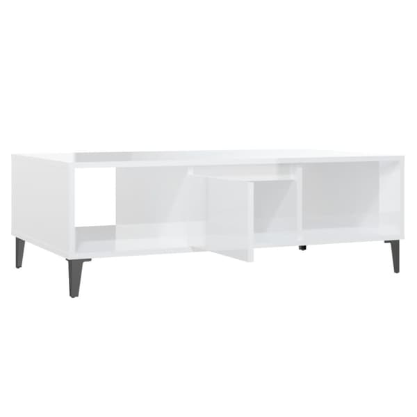 Soffbord vit högglans 103,5x60x35 cm spånskiva - Soffbord - Sidobord - Home & Living