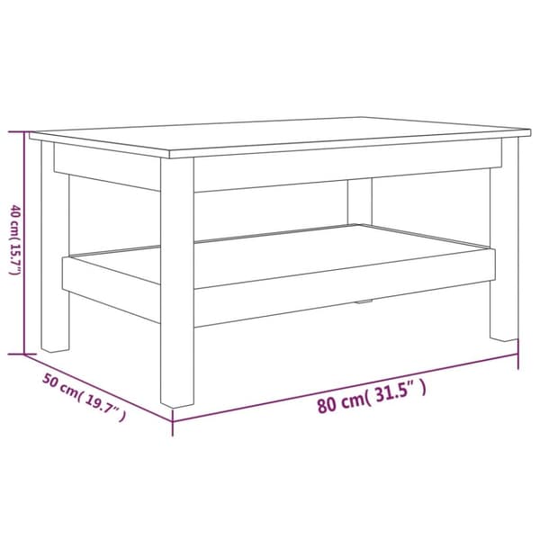 Sofabord 80x50x40 cm massivt fyrretræ - Sofabord - Sofaborde - Home & Living