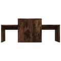 Miniatyrbillede 5 af 8: Sofaborde 3 dele 100x48x40 cm konstrueret træ røget egetræ - Sofabord - Sofaborde - Home & Living