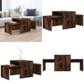 Miniatyrbillede 1 af 8: Sofaborde 3 dele 100x48x40 cm konstrueret træ røget egetræ - Sofabord - Sofaborde - Home & Living