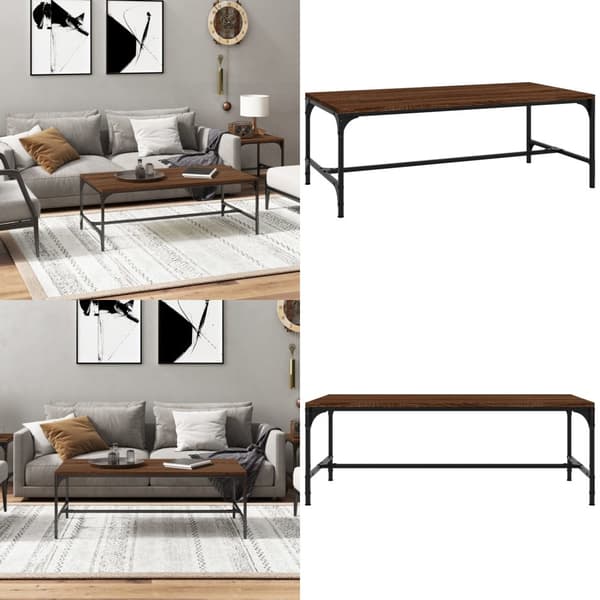 Soffbord brun ek 100x50x35 cm konstruerat trä - Soffbord - Små Soffbord - Home & Living