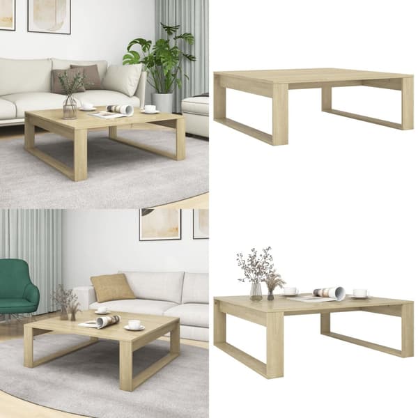 Soffbord sonoma-ek 100x100x35 cm konstruerat trä - Soffbord - Bord - Home & Living