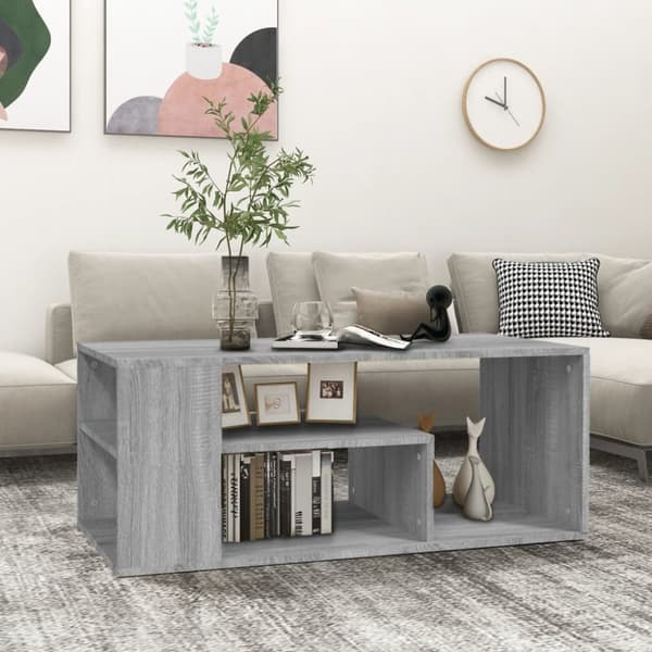 Soffbord grå sonoma 100x50x40 cm konstruerat trä - Soffbord - Små Soffbord - Home & Living