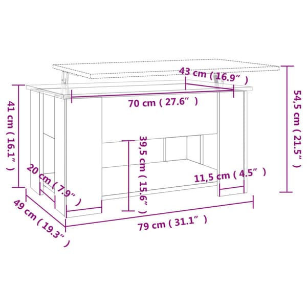 Soffbord svart 79x49x41 cm konstruerat trä - Soffbord - Bord - Home & Living