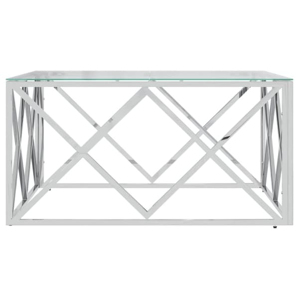 Sofabord 80x80x40 cm rustfrit stål og glas - Sofabord - Sofaborde - Home & Living