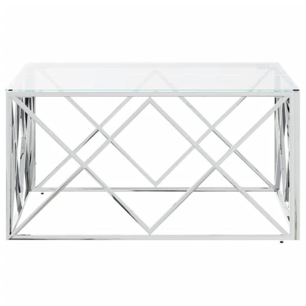 Sofabord 80x80x40 cm rustfrit stål og glas - Sofabord - Sofaborde - Home & Living