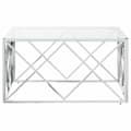 Miniatyrbillede 5 af 7: Sofabord 80x80x40 cm rustfrit stål og glas - Sofabord - Sofaborde - Home & Living