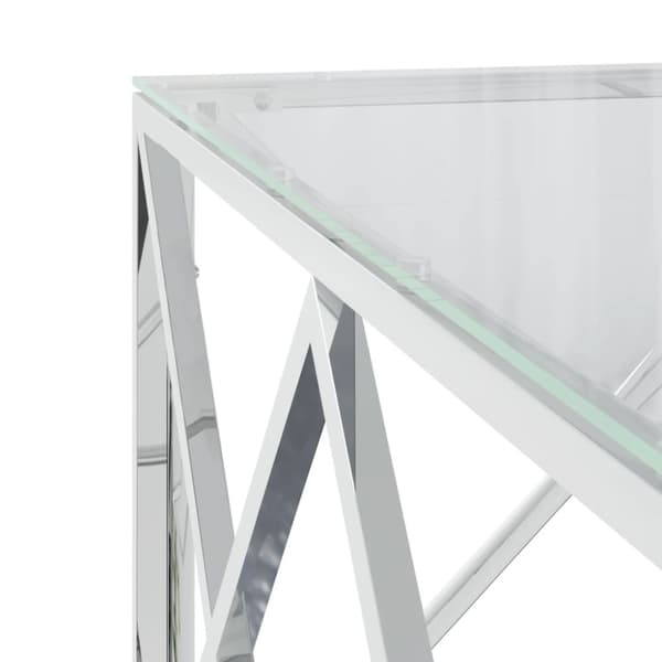 Sofabord 80x80x40 cm rustfrit stål og glas - Sofabord - Sofaborde - Home & Living