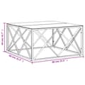 Miniatyrbillede 7 af 7: Sofabord 80x80x40 cm rustfrit stål og glas - Sofabord - Sofaborde - Home & Living