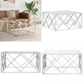 Miniatyrbillede 1 af 7: Sofabord 80x80x40 cm rustfrit stål og glas - Sofabord - Sofaborde - Home & Living