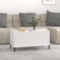 Miniatyrbillede 4 af 11: Sofabord 90x44,5x45 cm konstrueret træ hvid højglans - Sofabord - Sofaborde - Home & Living