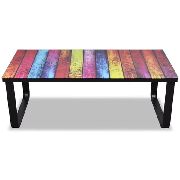 Sofabord med regnbueprint glasbordplade - Sofabord - Sofaborde - Home & Living