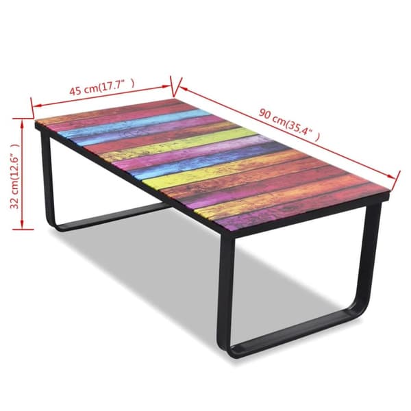 Sofabord med regnbueprint glasbordplade - Sofabord - Sofaborde - Home & Living