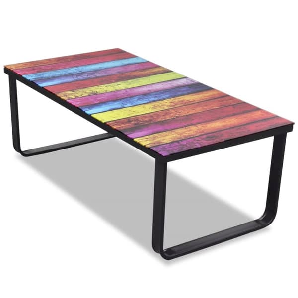 Sofabord med regnbueprint glasbordplade - Sofabord - Sofaborde - Home & Living
