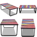 Miniatyrbillede 1 af 8: Sofabord med regnbueprint glasbordplade - Sofabord - Sofaborde - Home & Living