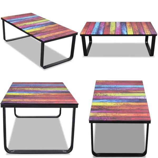 Sofabord med regnbueprint glasbordplade - Sofabord - Sofaborde - Home & Living