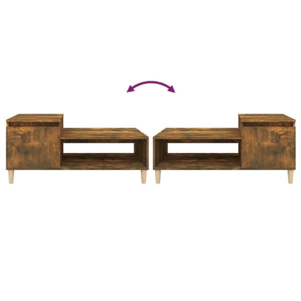 Sofabord 100x50x45 cm konstrueret træ røget egetræsfarve - Sofabord - Sofaborde - Home & Living