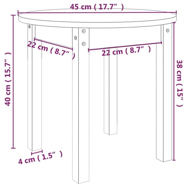 Soffbord grå Ø 45x40cm massivt furu - Soffbord - Små Soffbord - Home & Living
