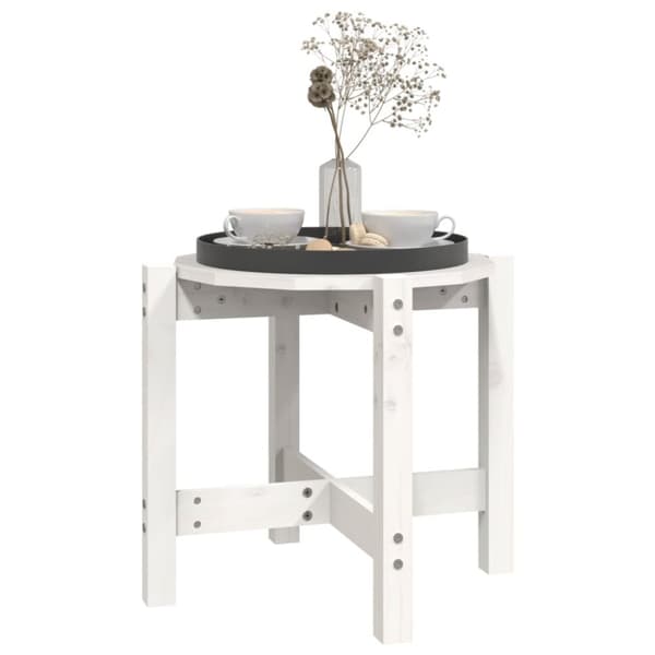 Sofabord Ø 52,5x45 cm massivt fyrretræ hvid - Sofabord - Sofaborde - Home & Living