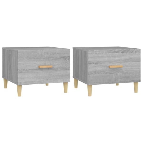 Sofaborde 2 stk. 50x50x40 cm konstrueret træ grå sonoma-eg - Sofabord - Sofaborde - Home & Living