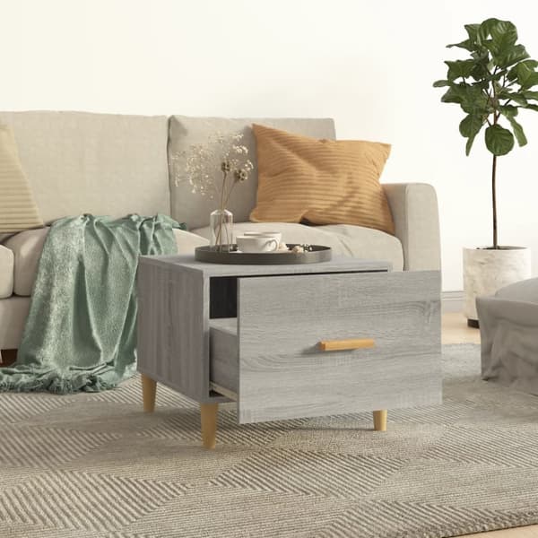 Sofaborde 2 stk. 50x50x40 cm konstrueret træ grå sonoma-eg - Sofabord - Sofaborde - Home & Living