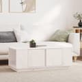 Miniatyrbillede 2 af 10: Sofabord 110x50x40 cm massivt fyrretræ hvid - Sofabord - Sofaborde - Home & Living