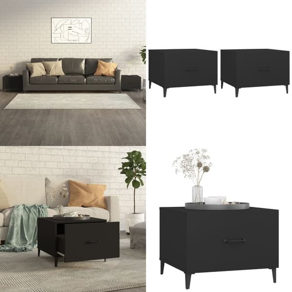 Sofabord med metalben 2 stk. 50x50x40 cm sort - Sofabord - Sofaborde - Home & Living