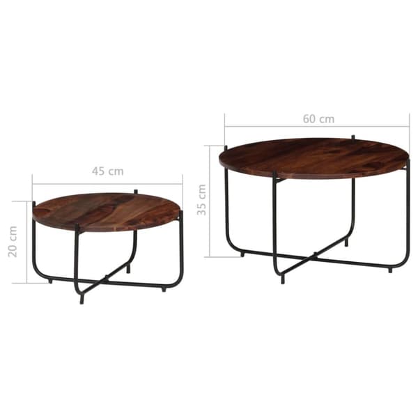 Sofabordssæt i 2 dele massivt sheeshamtræ 60 x 35 cm - Sofabord - Sofaborde - Home & Living