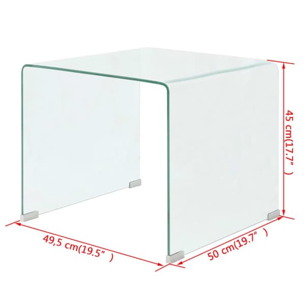 Sofabord i klart hærdet glas 49,5x50x45 cm - Sofabord - Sofaborde - Home & Living