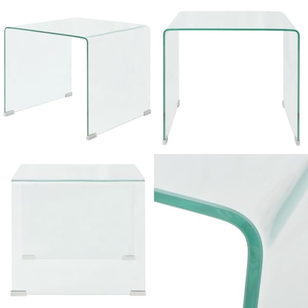 Sofabord i klart hærdet glas 49,5x50x45 cm - Sofabord - Sofaborde - Home & Living