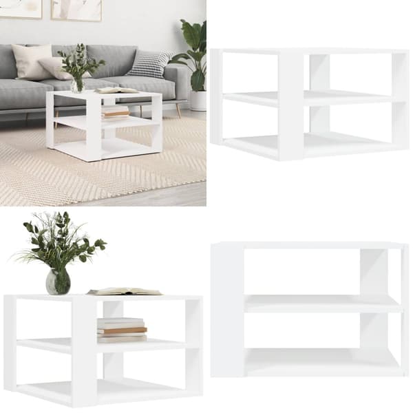 Sofabord 59,5x59,5x40 cm konstrueret træ hvid - Sofabord - Sofaborde - Home & Living