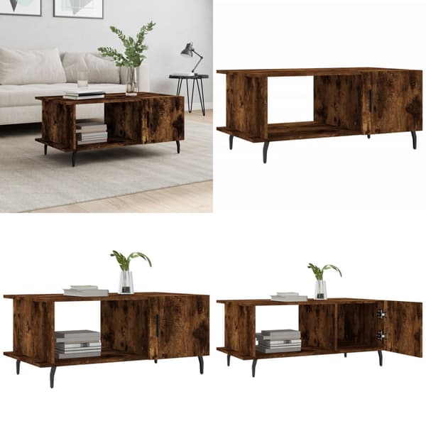 Sofabord 90x50x40 cm konstrueret træ røget egetræsfarve - Sofabord - Sofaborde - Home & Living