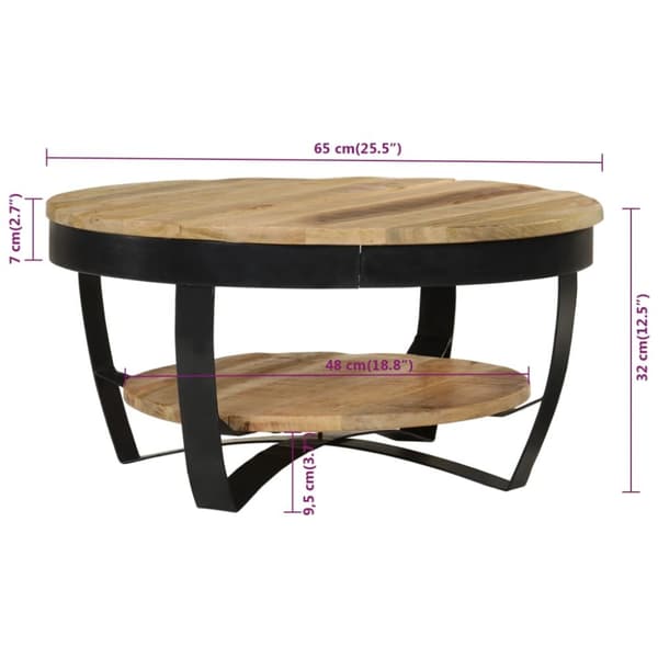 Sofabord i massivt ru mangotræ 65 x 32 cm - Sofabord - Sofaborde - Home & Living
