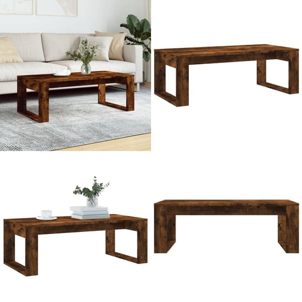 Soffbord rökfärgad ek 102x50x35 cm konstruerat trä - Soffbord - Bord - Home & Living