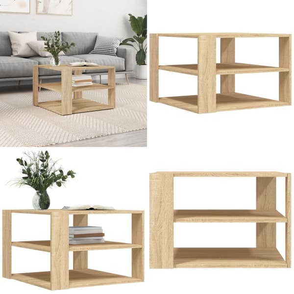 Sofabord 59,5x59,5x40 cm konstrueret træ sonoma-eg - Sofabord - Sofaborde - Home & Living