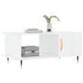 Miniatyrbillede 4 af 11: Sofabord 90x50x40 cm konstrueret træ hvid højglans - Sofabord - Sofaborde - Home & Living