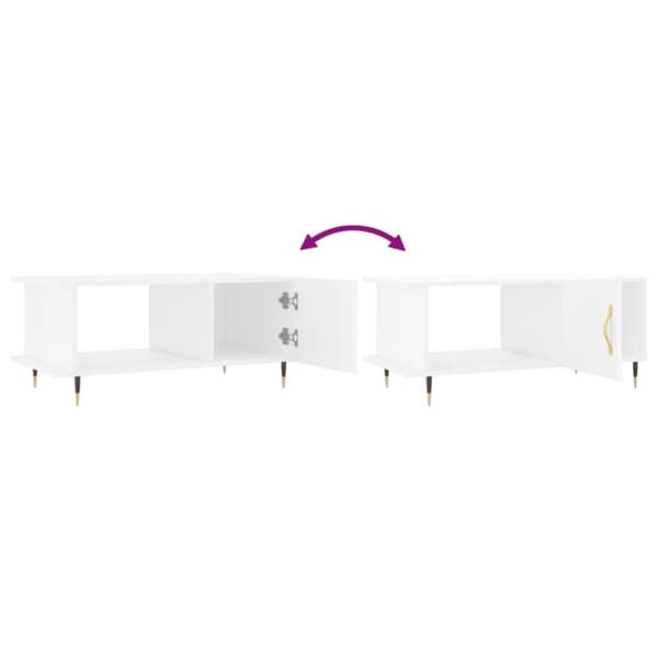 Sofabord 90x50x40 cm konstrueret træ hvid højglans - Sofabord - Sofaborde - Home & Living