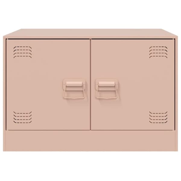 vidaXL Soffbord rosa 67x50x44 cm stål